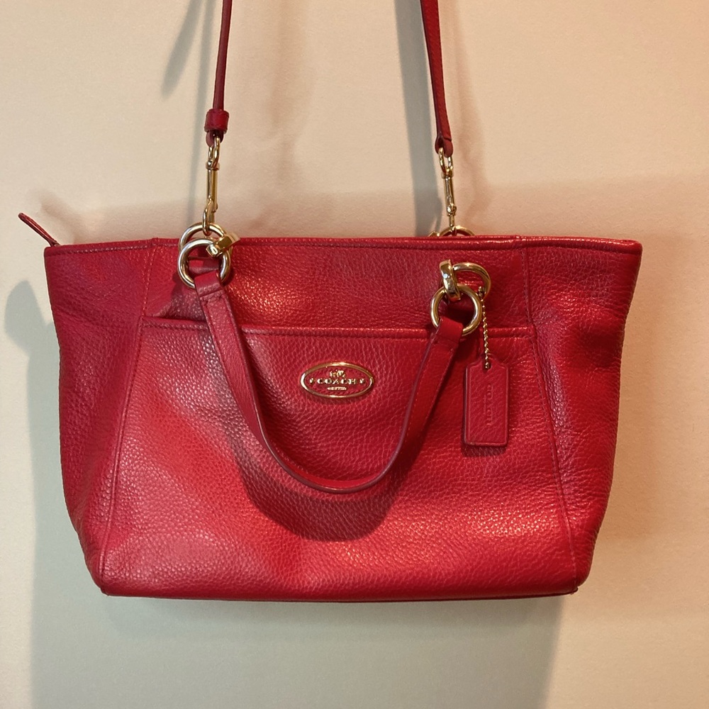 *SOLD* Coach Prairie Pink Pebble Leather Satchel Bag